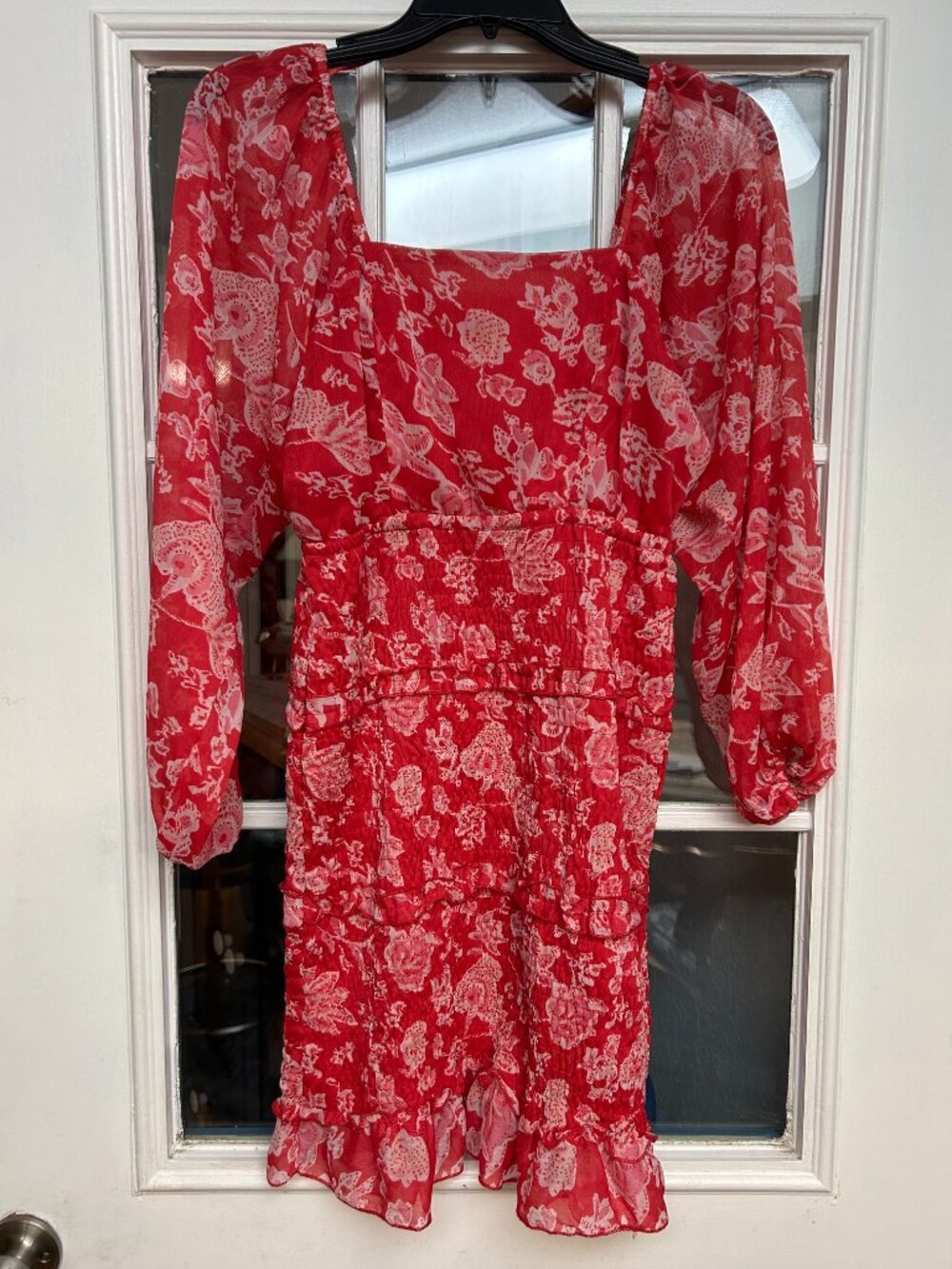 Sim and Sam red, pink long sleeve dress, size M